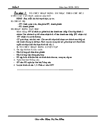 Giáo án Âm nhạc tiểu học - Tuần 8 - GV: Đặng Thị Thu Hồng