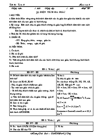 Giáo án Hình học 8 - Tiết 36: Diện tích đa giác - Hoàng Thái Anh - THCS Mỹ Thủy