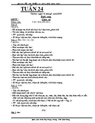 Giáo án Lớp 1 - Tuần 24 - Giáo viên: Trần Thị Dung - Trường Tiểu học Phú Thủy