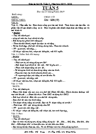 Giáo án Lớp 1 - Tuần 5 - Giáo viên: Trần Thị Dung - Trường Tiểu học Phú Thủy