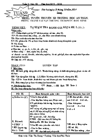 Giáo án Lớp 1 - Tuần 9 - Giáo viên: Trần Thị Dung - Trường Tiểu học Phú Thủy