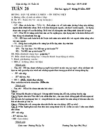 Giáo án Lớp 5 – Tuần 26 – Giáo viên: Hoàng Thị Lệ Tư – Trường Tiểu học Phú Thủy