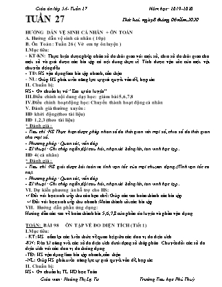 Giáo án Lớp 5 – Tuần 27 – Giáo viên: Hoàng Thị Lệ Tư – Trường Tiểu học Phú Thủy