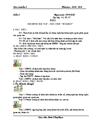 Giáo án Thể dục tiểu học - Tuần 3 - Giáo viên: Đinh Công Ngọc