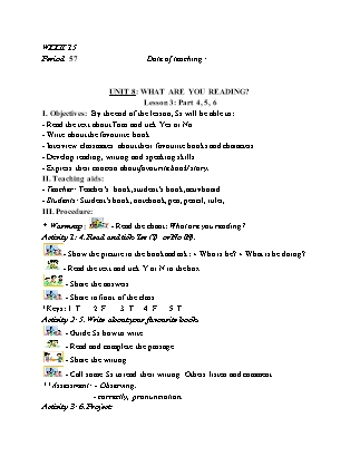 Giáo án Tiếng Anh 5 - Tuần 15 - GV: Đoàn Thị Tuyết