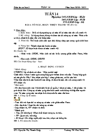 Giáo án Tin học 3 - Tuần 14 (Năm học 2020 - 2021) - GV: Nguyễn Thị Thanh Diệp