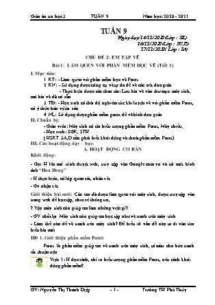 Giáo án Tin học 3 - Tuần 9 (Năm học 2020 - 2021) - GV: Nguyễn Thị Thanh Diệp