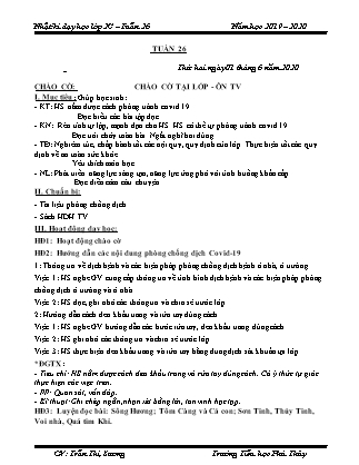 Nhật kí dạy học Lớp 2 - Tuần 26 - GV: Trần Thị Sương - Trường Tiểu học Phú Thủy