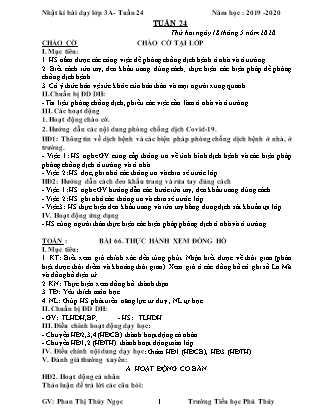 Nhật kí dạy học lớp 3 - Tuần 24 - GV: Phan Thị Thúy Ngọc - Trường tiểu học Phú Thủy