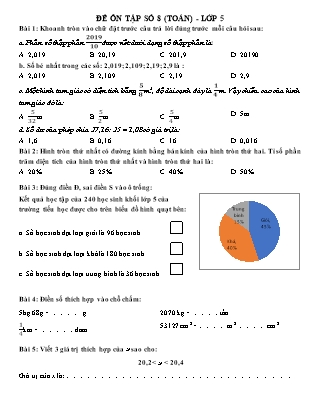 Đề ôn tập số 8 (Toán) - Lớp 5