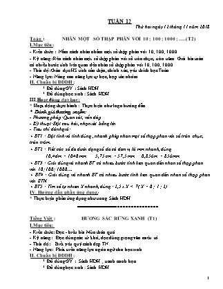 Giáo án dạy thứ Tuần 12 - Khối 5