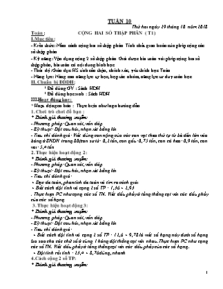 Giáo án dạy Tuần 10 - Khối 5