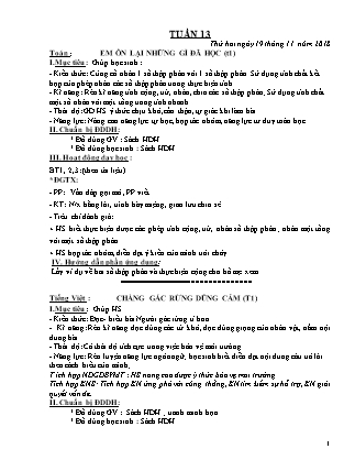 Giáo án dạy Tuần 13 - Khối 5