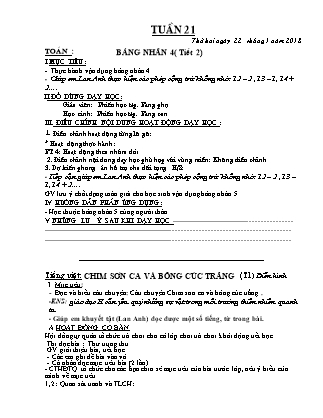 Giáo án dạy Tuần 21 - Lớp 2