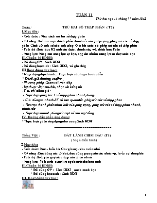 Giáo án dạy Tuần thứ 11 - Khối 5