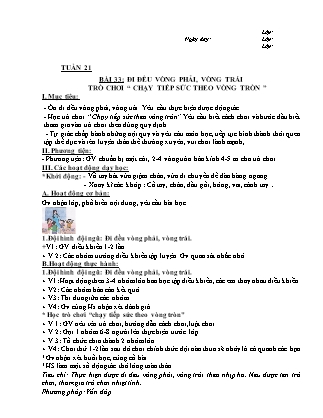 Giáo án Hoạt động giáo dục thể chất - Lớp 5 - Tuần 21 đến 25