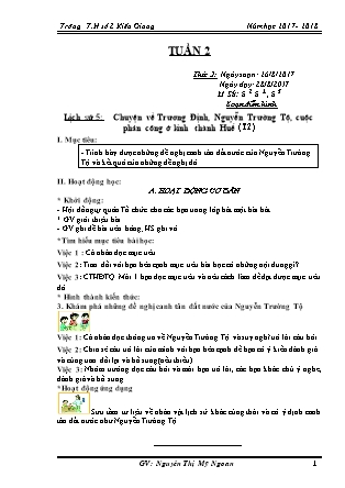 Giáo án Lịch sử, Địa lý, Kĩ thuật, Đạo đức lớp 4, 5 - Tuần 2 - GV: Nguyễn Thị Mỹ Ngoan