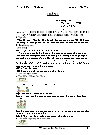 Giáo án Lịch sử, Địa lý, Kĩ thuật, Đạo đức lớp 4, 5 - Tuần 5 - GV: Nguyễn Thị Mỹ Ngoan