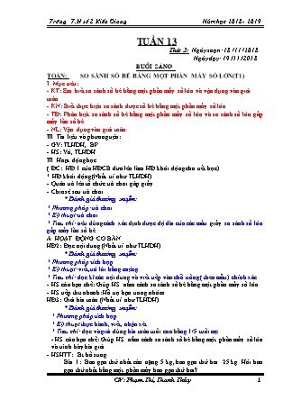 Giáo án Lớp 3 - Tuần 13 (Năm học 2018 - 2019) - GV: Phạm Thị Thanh Thủy