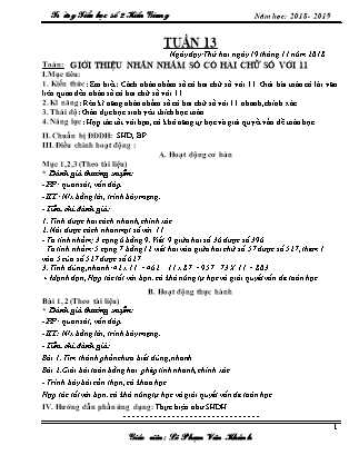 Giáo án Lớp 4 - Tuần 13 - Giáo viên: Lê Phạm Vân Khánh