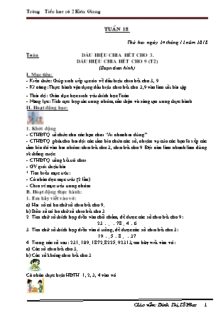 Giáo án Lớp 4 - Tuần 18 - GV: Đinh Thị Tố Như - Trường TH số 2 Kiến Giang