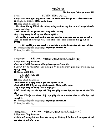 Giáo án Lớp 4 - Tuần 30 (Năm học 2017 - 2018)