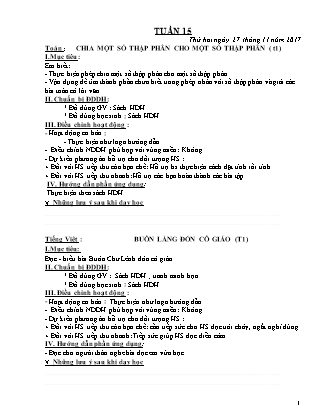 Giáo án Lớp 5 - Tuần 15 (Năm học 2017 - 2018)