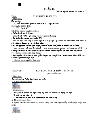 Giáo án Lớp 5 - Tuần 16 (Năm học 2017 - 2018)