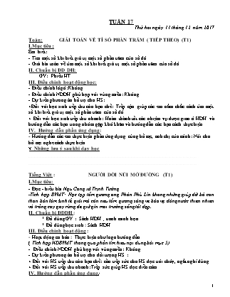 Giáo án Lớp 5 - Tuần 17 (Năm học 2017 - 2018)