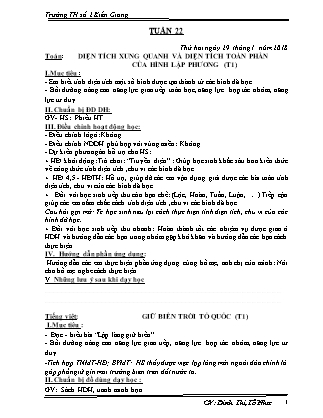 Giáo án Lớp 5 - Tuần 22 (Năm học 2017 - 2018) - GV: Đinh Thị Tố Như