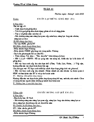 Giáo án Lớp 5 - Tuần 32 (Năm học 2017 - 2018) - GV: Đinh Thị Tố Như