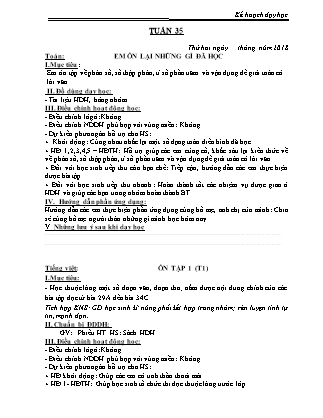 Giáo án Lớp 5 - Tuần 35 - Trường TH số 2 Kiến Giang