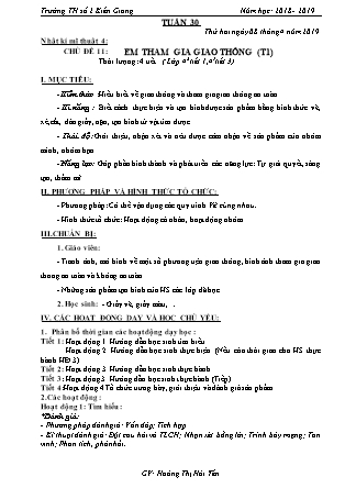 Giáo án Mĩ thuật tiểu học - Tuần 30 (Năm học 2018 - 2019) - GV: Hoàng Thị Hải Yến