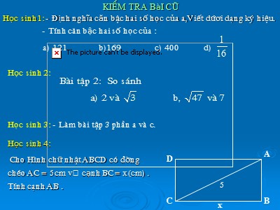 Bài giảng Đại số 9 - Bài 2: Căn bậc hai và hằng đẳng thức