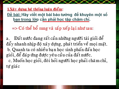 Bài giảng Ngữ văn 8 - Bài 25: Luyện tập xây dựng và trình bày luận điểm