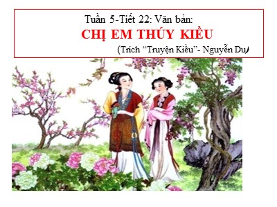 Bài giảng Ngữ văn 9 - Tuần 5 Tiết 22: Văn bản: Chị em Thúy Kiều (Trích “Truyện Kiều”- Nguyễn Du)