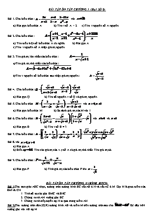 Bài tập ôn tập chương I (Đại số 9)