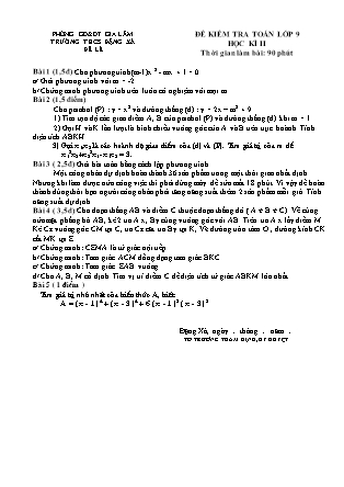 Đề kiểm tra Toán lớp 9 học kì II - Trường THCS Đặng Xá