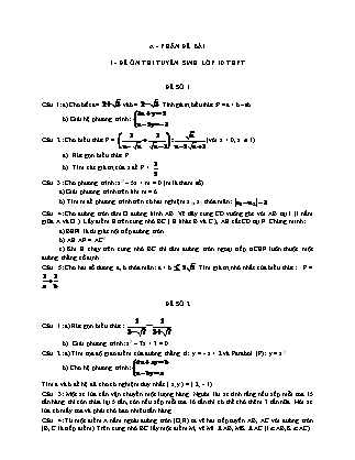 Đề ôn thi tuyển sinh lớp 10 THPT môn Toán