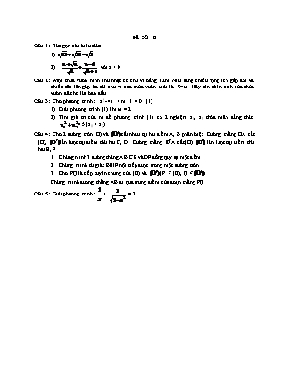 Kiểm tra Toán lớp 9 - Đề số 18