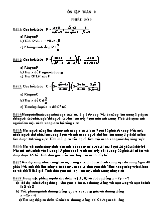 Ôn tập Toán 9 - Phiếu số 9
