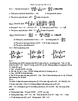Phiếu bài tập Toán lớp 9 - Số 10
