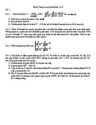 Phiếu Toán tự học 06 đến 11/4