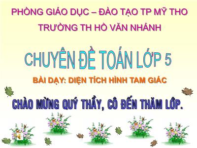 Bài giảng Toán lớp 5 - Diện tích hình tam giác