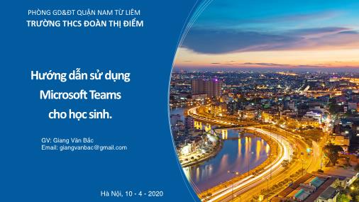 Hướng dẫn sử dụng Microsoft Teams cho học sinh