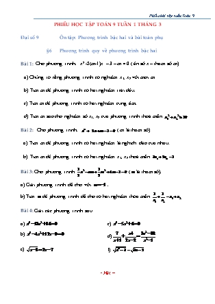 Phiếu học tập Toán 9 - Tuần 1 tháng 3