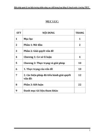 Sáng kiến kinh nghiệm Biện pháp quản lý của Hiệu trưởng nhằm nâng cao chất lượng hoạt động của tổ chuyên môn ở trường Trung học cơ sở