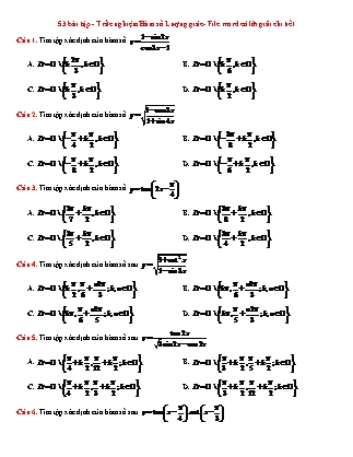53 Bài tập Đại số Lớp 11 - Hàm số lượng giác