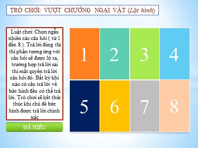 Bài giảng Thiết kế trò chơi cho Powerpoint: Lật hình chướng ngại vật