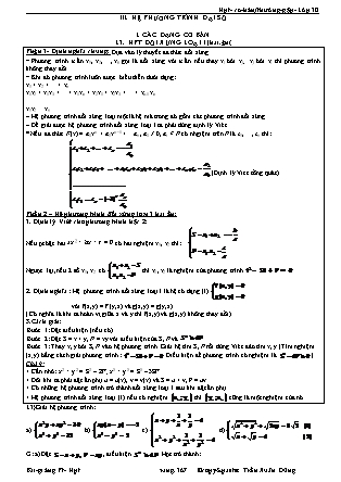 Bài tập Phương trình. Hệ phương trình Toán Lớp 10 - Phần 3: Hệ phương trình - Đề 1
